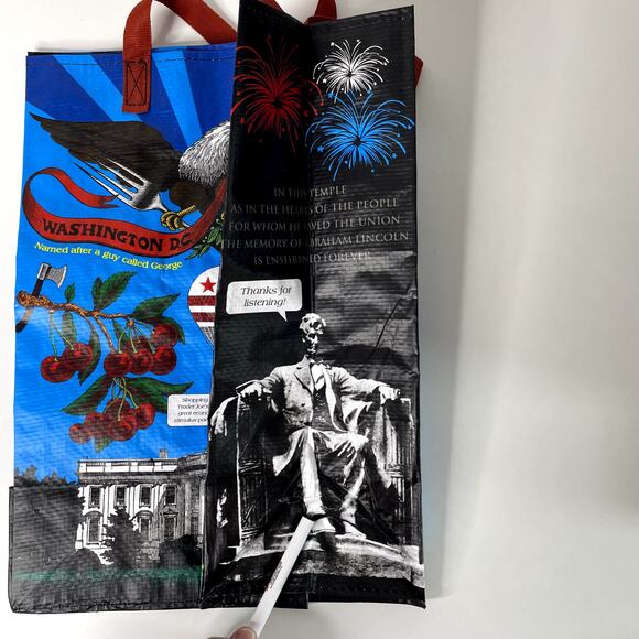 Lot 5x Trader Joe’s Washington DC Tote Bag Eco Reusable Shopper USA White House - Picture 6 of 8